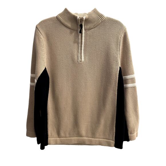 Hanna Andersson Other - Hanna Andersson Size 110 Boys Quarter Zip Sweater Tan Black
